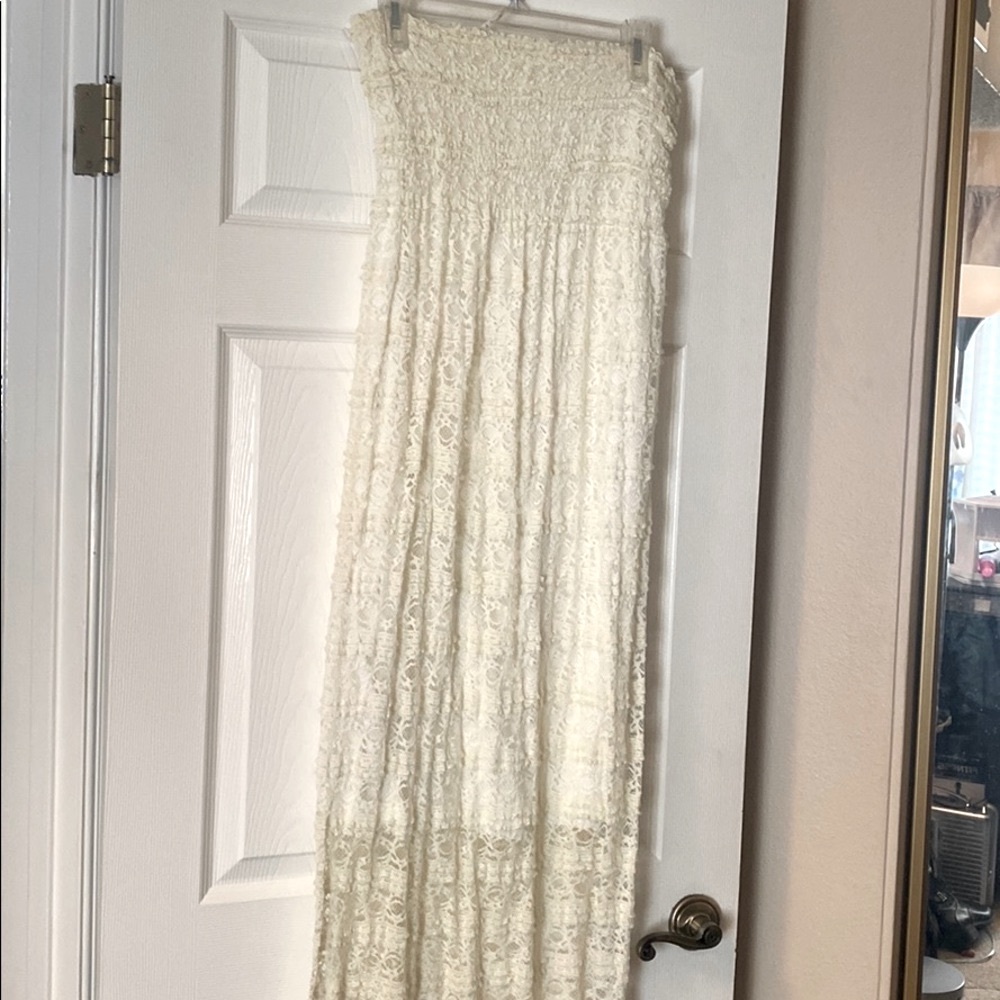 Beachy strapless maxi dress